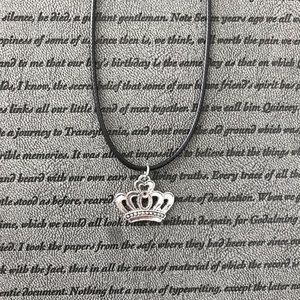 Silver King Queen Crown Hippie Boho Necklace